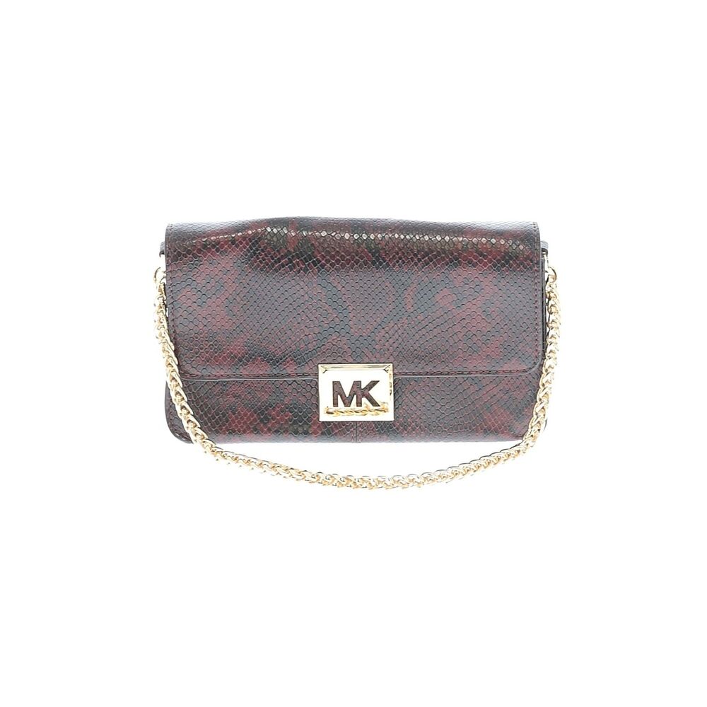 Michael Kors Sonia Medium Snake-Embossed Shoulder Bag in Merlot colorway